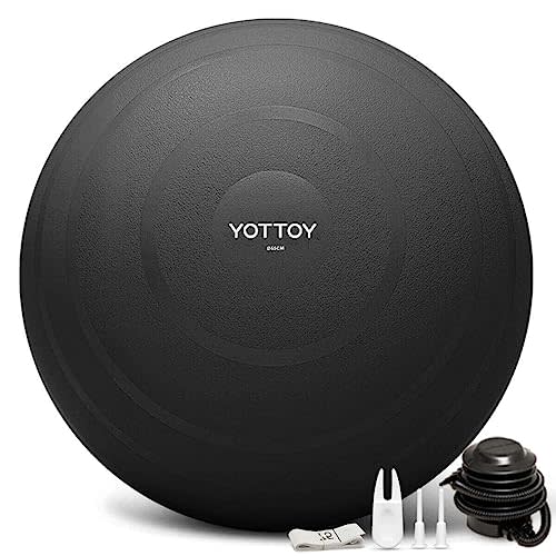YOTTOY Anti-Burst Exercise Ball for Working Out, Yoga Ball for Pregnancy,Extra Thick Workout Ball for Physical Therapy,Stability Ball for Ball Chair Fitness with Pump