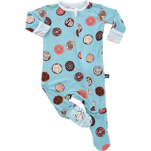 Baby Kids' Donuts Fitted One-Piece Pajamas, 0-3M, Blue