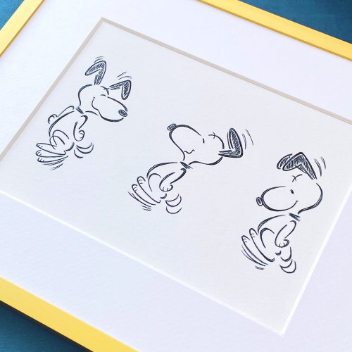 Happy dance art print, dog lover, dog poster, wall art, gift, pop culture, snoopy