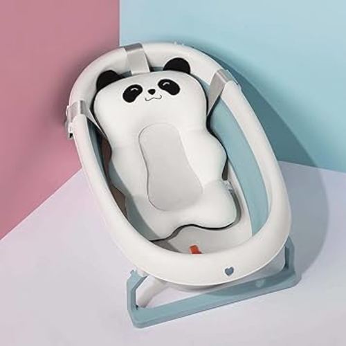 Baby Bath Seat, Baby Bath Tub Cushion for Bathtub Sink for Infant Newborn, Universal Floating Bath Pillow Support Mat, Foldable Adjustable Infant Bath Supporter, Easy to Clean