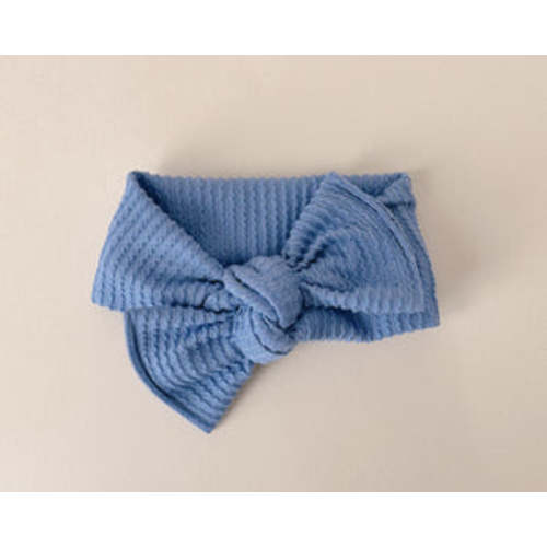 Blue Wavy Ribbed Tie On Headwrap – Bloom Headwraps