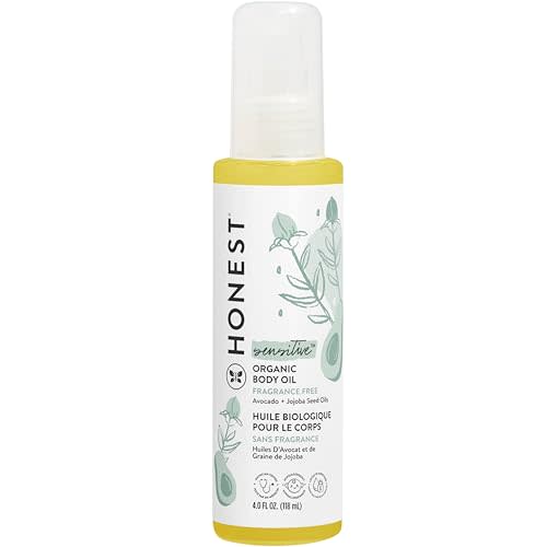 The Honest Company Organic Body Oil | Gentle for Baby | Fragrance Free, Plant-Based, Hypoallergenic | 4.0 fl oz