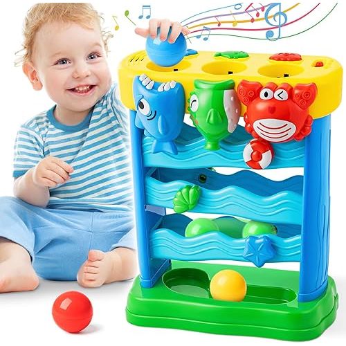 V-Opitos Musical Toys for 1, 2 Years Old Boys & Girls, Feeding Interactive Toys Gifts for Baby 6-12, 12-18 Months, Montessori Education Toys, Perfect Toddler Christmas Birthday Gifts