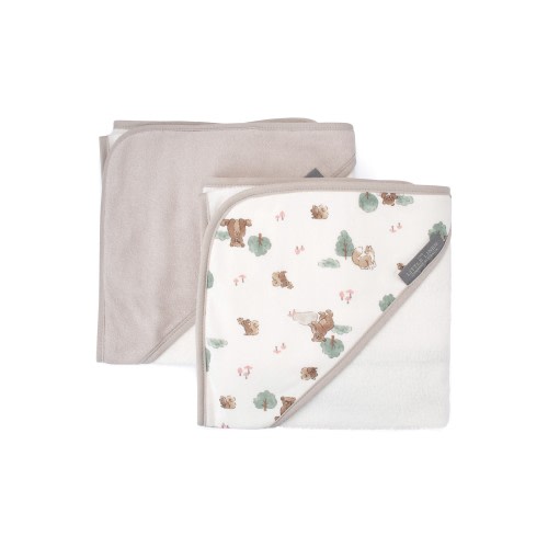 The Little Linen Co. Hooded Towel 2 Pack Willow Bear