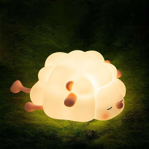 MYKOMI Sheep Night Light for Kids,3 Colors Silicone Nursery Night lights,1200mAh Rechargeable Cute Lamp,Timer Baby Night Light for Boy and Girls Women Bedrooms, Living Room,Kids Gifts Kawaii Decor