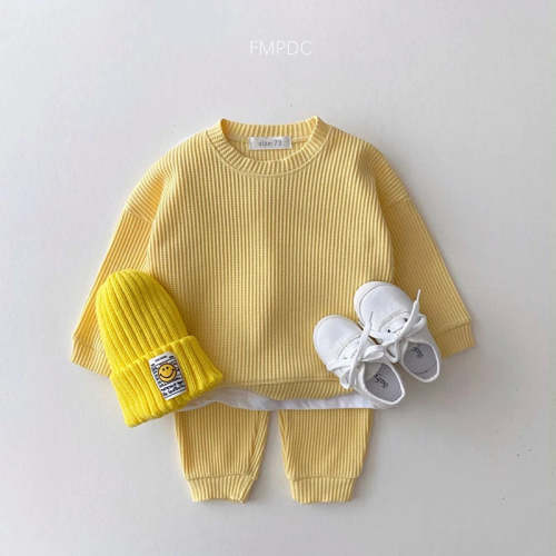 Waffle Top and Jogger Pants Set