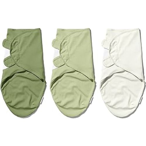 Adjustable Swaddle Wrap - Muslin Cotton Wrap Set for Newborn/Toddlers and Infants - Pack of 3 (0-3 Months) (Pastel Edition) - Soft Sleep Sack/Blanket