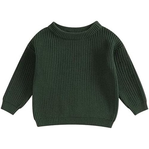 Karwuiio Toddler Baby Girl Boy Knit Sweater Round Neck Long Sleeve Pullover Sweatshirt Fall Winter Clothes
