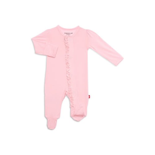 Magnetic Me Pink Dogwood Modal Magnetic Parent Favorite Footie with Ruffles 03 Months in Pink