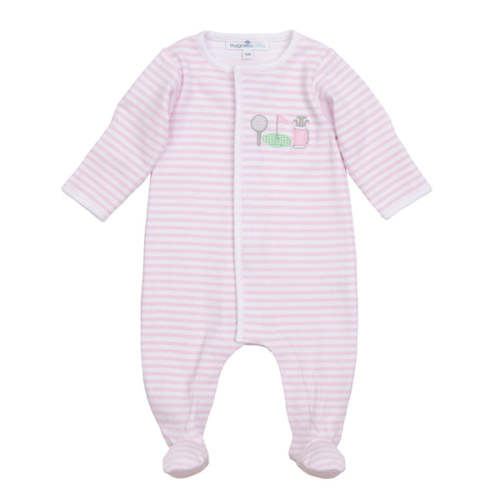 Putting Green Applique Footie - Pink