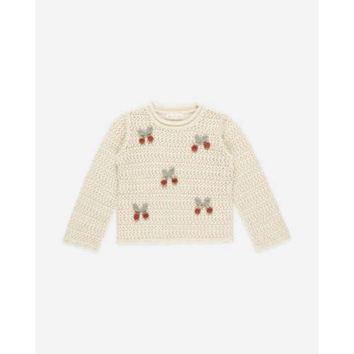 Crochet Knit Pullover || Cherries