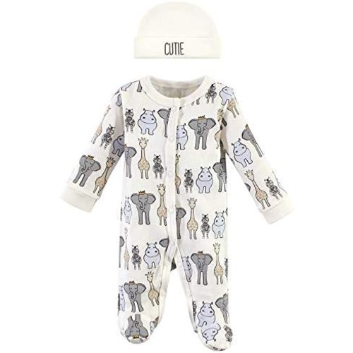 Hudson Baby Unisex Baby Preemie Sleep and Play and Cap
