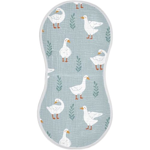 vvfelixl White Gooses Burp Cloths for Baby Boy Girls Baby Washcloths Burp Rags 1 Pack