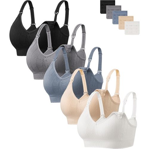HBselect Nursing Bras for Breastfeeding Maternity Bra Women Seamless Pregnancy Wireless Sleep Bralette with Extra Extenders