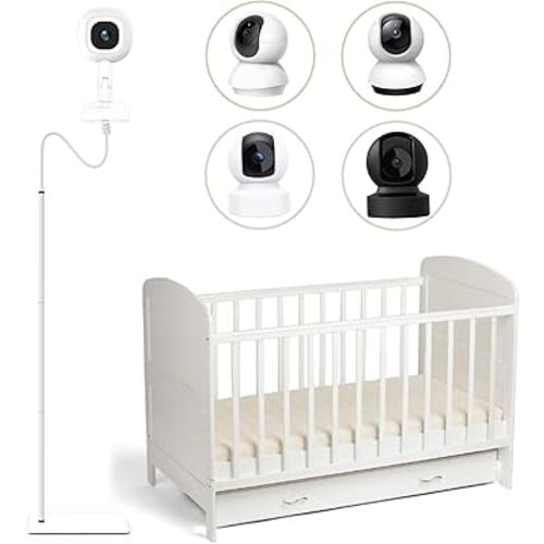 Baby Monitor Floor Stand for Nanit Pro & Flex Stand, TP-Link Tapo C200/C210/C220, Kasa Camera EC70/EC71/KC410S and Cameras with 1/4 Thread Hole, 360° Rotation & Height Adjustable 37.4"-68.8"