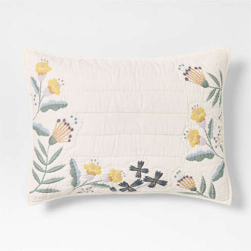 Floral Fields Organic Cotton Voile Kids Twin Pillow Sham