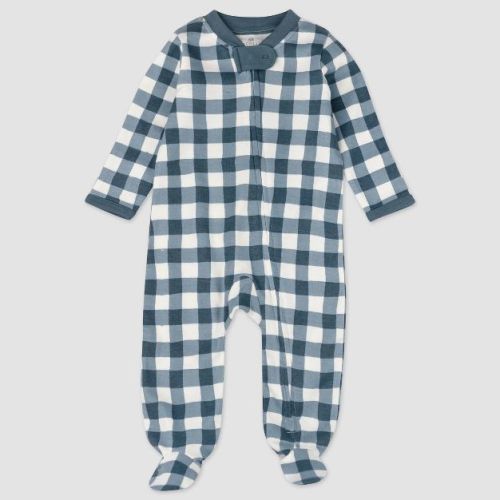 Honest Baby Boys' Organic Cotton Painted Buffalo Sleep N' Play - Navy