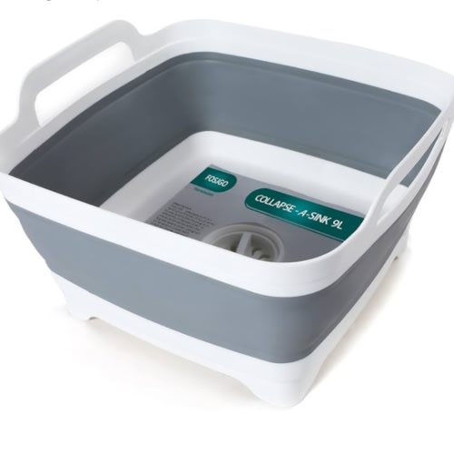 FOSJGO Collapsible Dish Basin with Drain Plug
