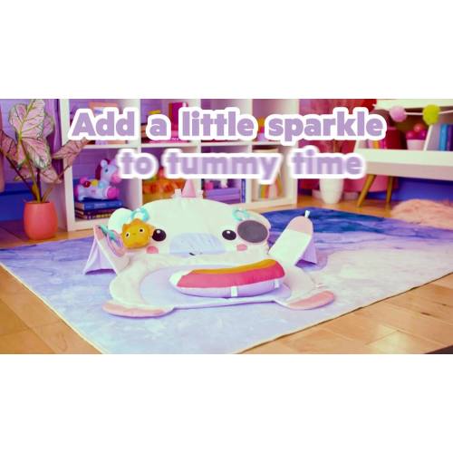 Bright Starts Tummy Time Prop & Play Baby Activity Mat for Infants, Unicorn, Unisex