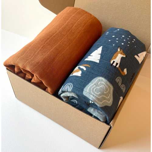Baby Swaddle Blanket Set Woodland Baby Blanket Fox Baby Essential Gift Hospital Must Have Organic Cotton Muslin Wrap Shower Gift Newborn