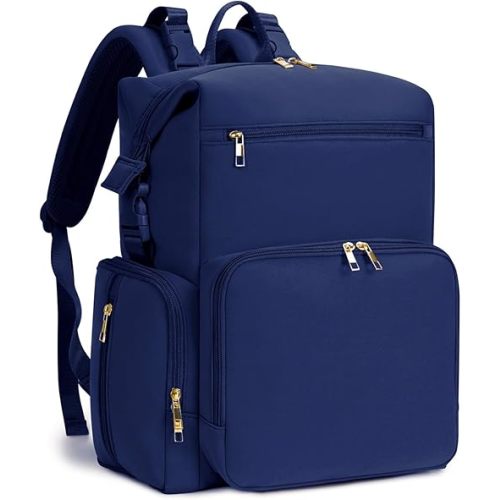 CEI-CEI Neoprene Diaper Bag Backpack with Insulated Pockets, Large Newborn Baby Maternity Bags Travel Tote with Changing Pad (Dark Blue)