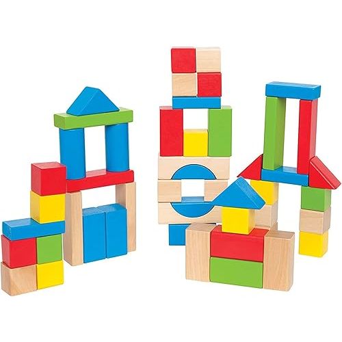 Hape Maple Wood Kids Building Blocks Stacking Wooden Block Educational Toy Set for Toddlers