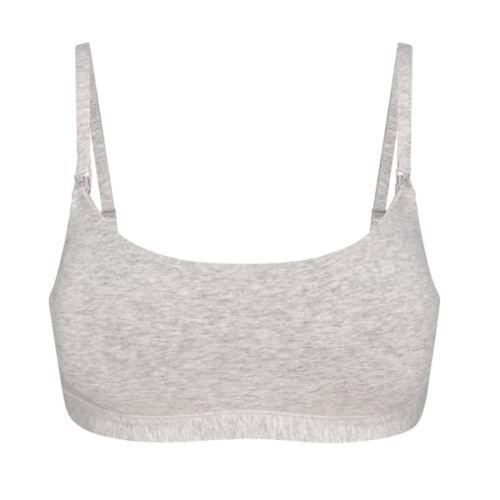 COTTON JERSEY MATERNITY NURSING SCOOP BRALETTE | LIGHT HEATHER GREY | SKIMS