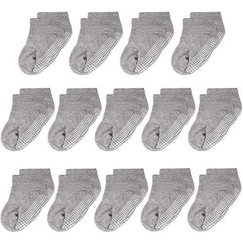 CozyWay Non-Slip Baby and Toddler Ankle Socks with Grips - Low Cut Socks for Girls and Boys with Grippers