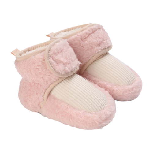 Tao Tao Newborn Baby Boys Girls Booties Socks Non Skid Soft Sole Infant Toddler Warm Winter House Slipper Crib Shoes Cozy Socks Shoes Pink 0 Months
