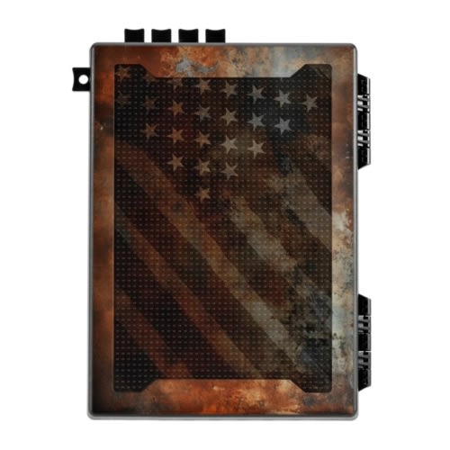 STOPBOX PRO, Full sized, nightstand gun safety box, Rustic Flag