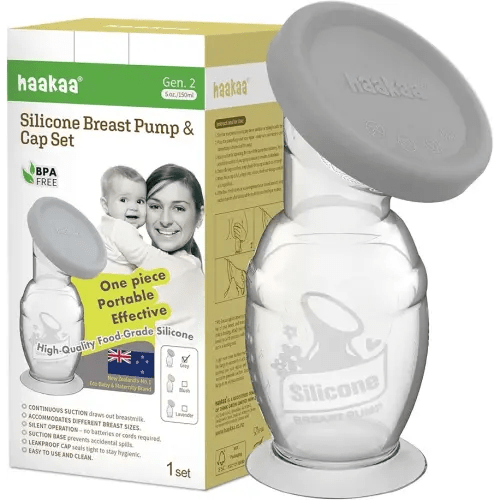 haakaa Silicone Breast Pump & Silicone Cap 5oz/150ml, Gen.2