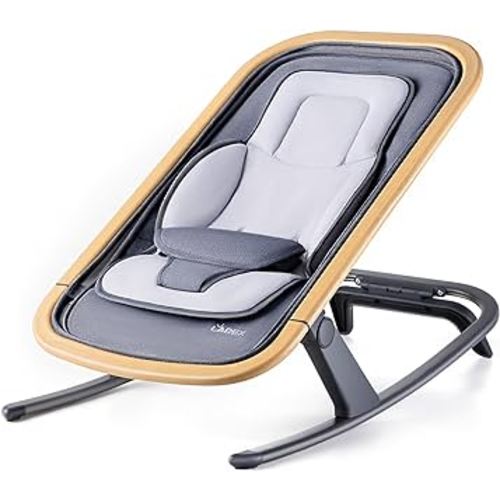 LAREX Baby Bouncer, Portable Bouncer Seat for Baby Rocker Chair Infant Bouncy Seat with 3-Point Harness, Infant 2-in-1 Rocker, 0-6 Months up to 20 lbs
