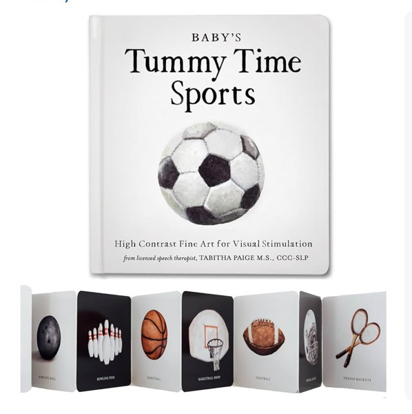 Baby's Tummy Time Sports: High-Contrast Fine Art for Visual Stimulation (Tabitha Paige Children's Book Series)