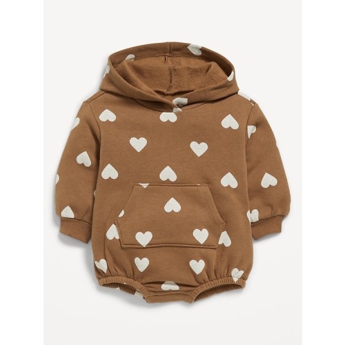 Unisex Printed Long-Sleeve Hooded One-Piece Romper for Baby