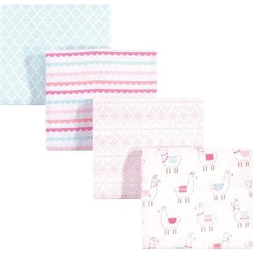 Hudson Baby Unisex Baby Cotton Flannel Receiving Blankets, Llama, One Size