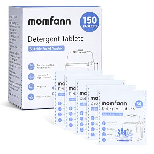 MOMFANN 150 Professional Deep Cleaning Detergent Tablets for All Baby Bottle Washers, Washer Tablets for Bottle Washer and Sterilizer and Dryer, Easy to Use