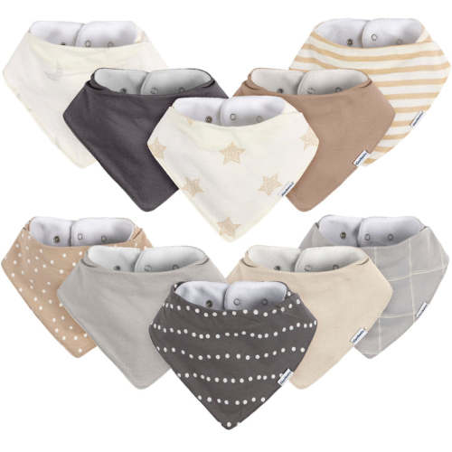 10-Pack Baby Neutral Stars & Moons Jersey Bandana Bibs – Gerber Childrenswear