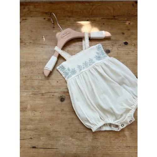 Baby Monbebe Aria Floral Embroidery Bodice Bubble Romper (3-24m) - 2 Colors | AT NOON STORE
