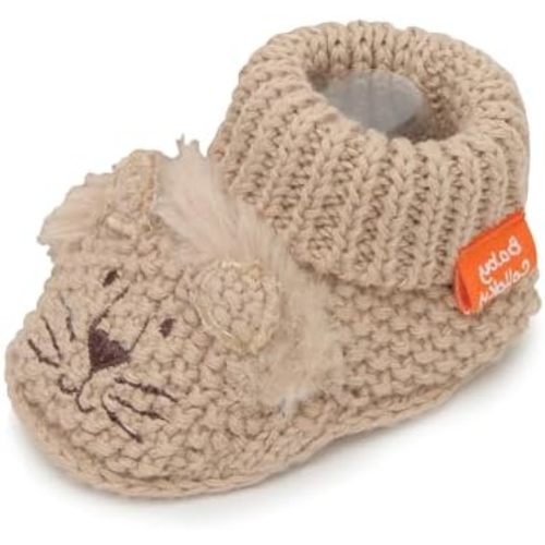 Fleece Baby Booties for Newborns - Cozy, Warm & Adjustable Slippers with Non-Slip Sole -Soft And Lightweight for Babies