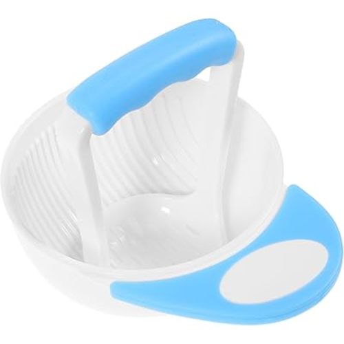 Baby Food Masher Bowl Set - Easy Grip Handle, Non-Slip Design, Multi-Purpose Manual Grinder for Fruits & Vegetables, Sky-Blue, 5.90x4.52x2.36 Inches