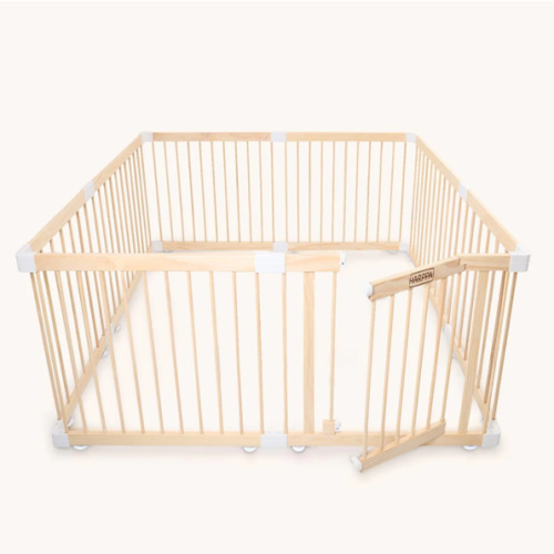 HARPPA Baby Gate Playpen, DIY Foldable Wooden Play Gate, Non-Toxic Foldable Wooden Play Yard for Babies & Toddlers, Adjustable DIY Baby Fence, Large & Small Safe Play Area, Easy-Assembly Natural Finish Indoor Playpen, DIY Playpen Foldable Wooden Playpen,