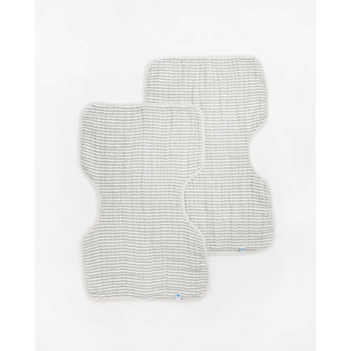 Cotton Muslin Burp Cloth 2 Pack - Grey Stripe