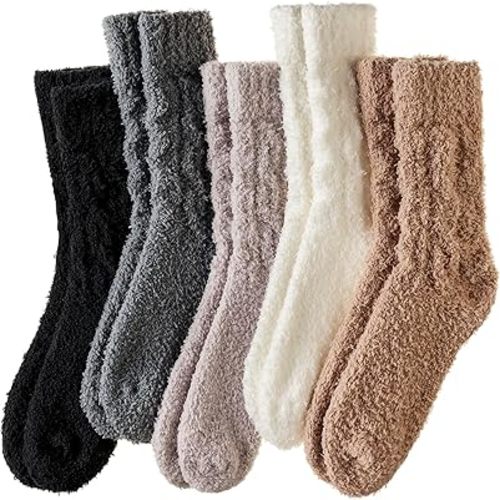 WEVIAS Womens Fuzzy Socks Slipper Fluffy Comfy Cozy Winter Soft Warm Fleece Cabin Plush Sleep Socks