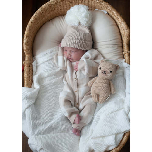 Gingham Knit Jumpsuit in Tan – Sweet June