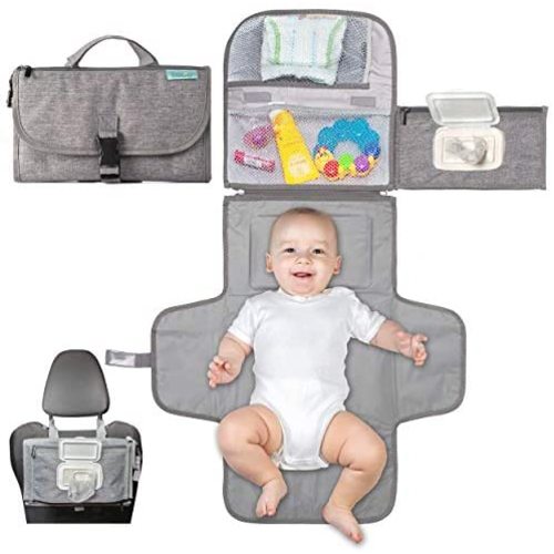 Portable Diaper Changing Pad, Portable Changing pad for Newborn Girl & boy - Baby Changing Pad with Smart Wipes Pocket – Waterproof Travel Changing Station kit - Baby Gift by Kopi Baby