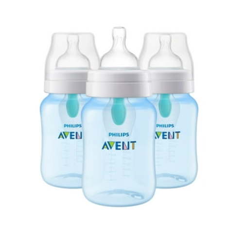 Philips Avent Anti-colic Bottle with AirFree Vent, 9oz, 3pk, Blue, SCF405/34