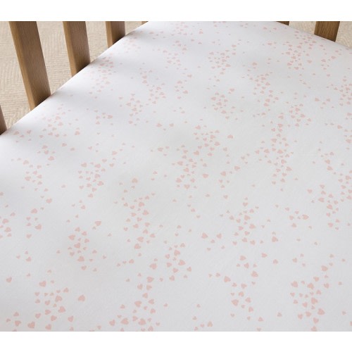 Scattered Hearts Organic Crib Fitted Sheet