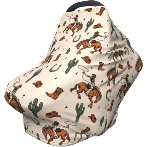 Western Car Seat Covers Baby Multi-Use Car Seat Canopy Carrier Cover, Breathable Breastfeeding Cover Western Baby Stuff Boys & Girls