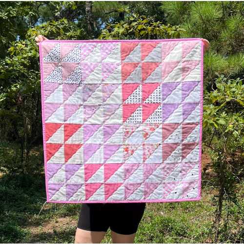 MsAbbyKate Pink Sugar Cube Baby Quilt