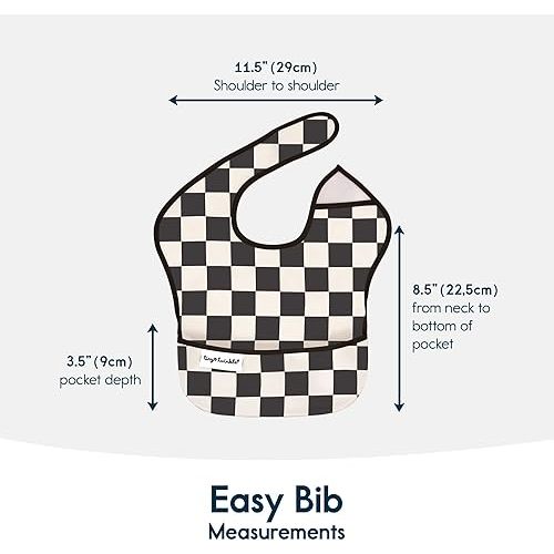 Tiny Twinkle Mess-Proof Baby Bib - Waterproof Bib for Baby Boy or Girl - PFAS, PVC, BPA, Phthalate Free - Baby Food Bibs